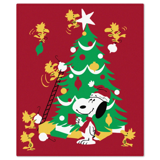 Peanuts® Snoopy and Woodstock Decorating the Tree Throw Blanket, 50x60
