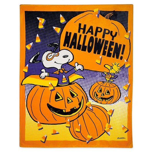 Peanuts Snoopy and Woodstock Happy Halloween Throw Blanket, 50x60