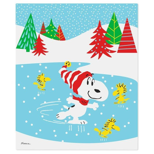 Peanuts® Snoopy and Woodstock Ice Skating Throw Blanket, 50x60