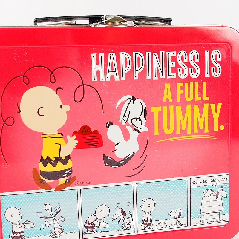 Peanuts Snoopy Happiness Is A Full Tummy Tin Box