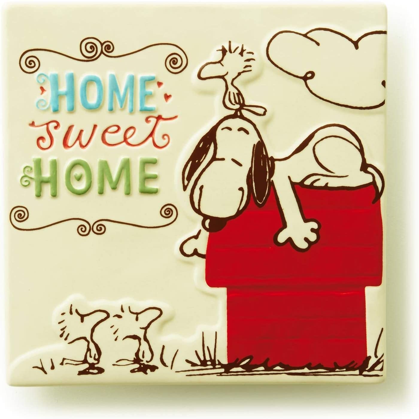Peanuts Snoopy “Home Sweet Home” Ceramic Tile Trivet/Plaque