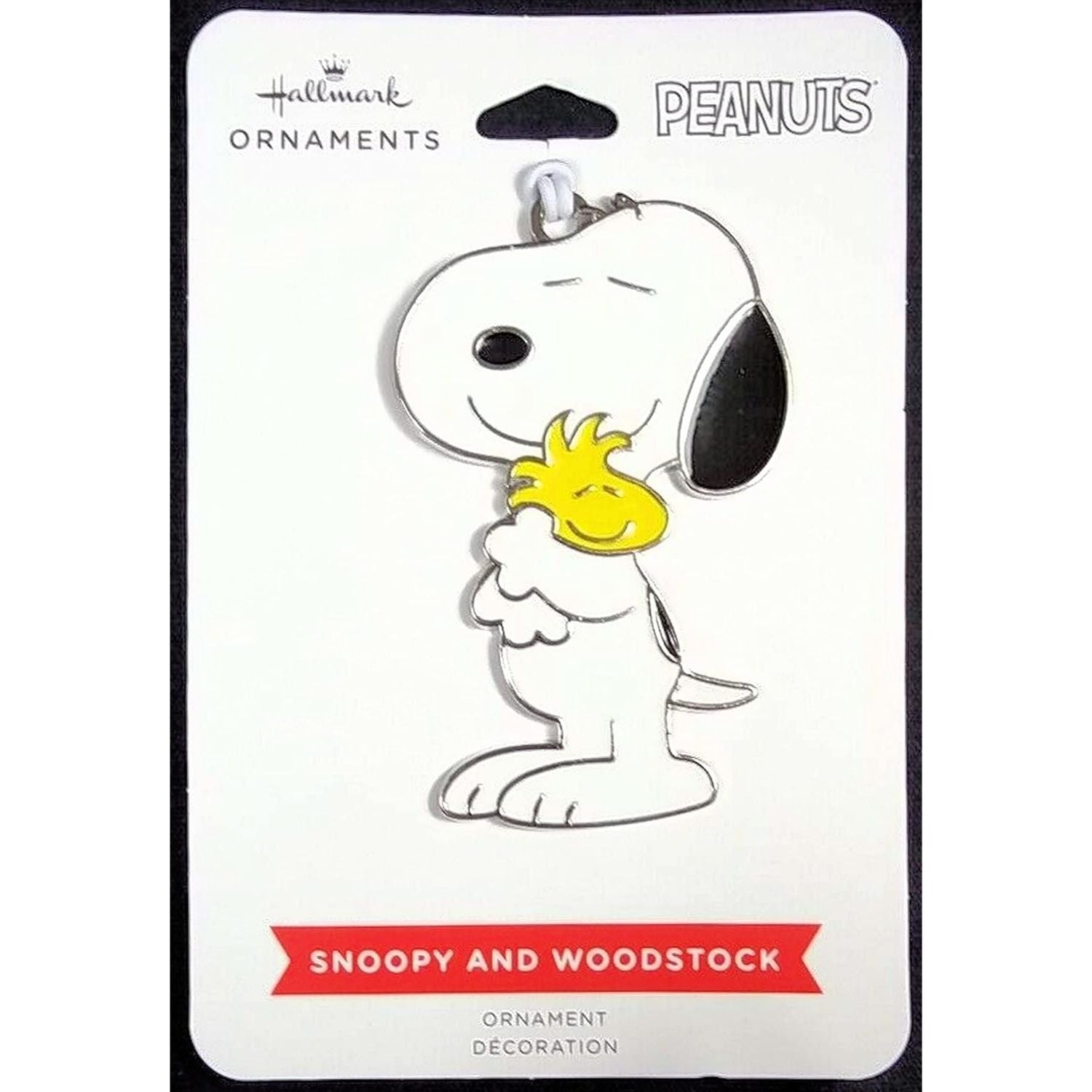 Peanuts Snoopy Hugging Woodstock Flat Metal Hallmark Ornament