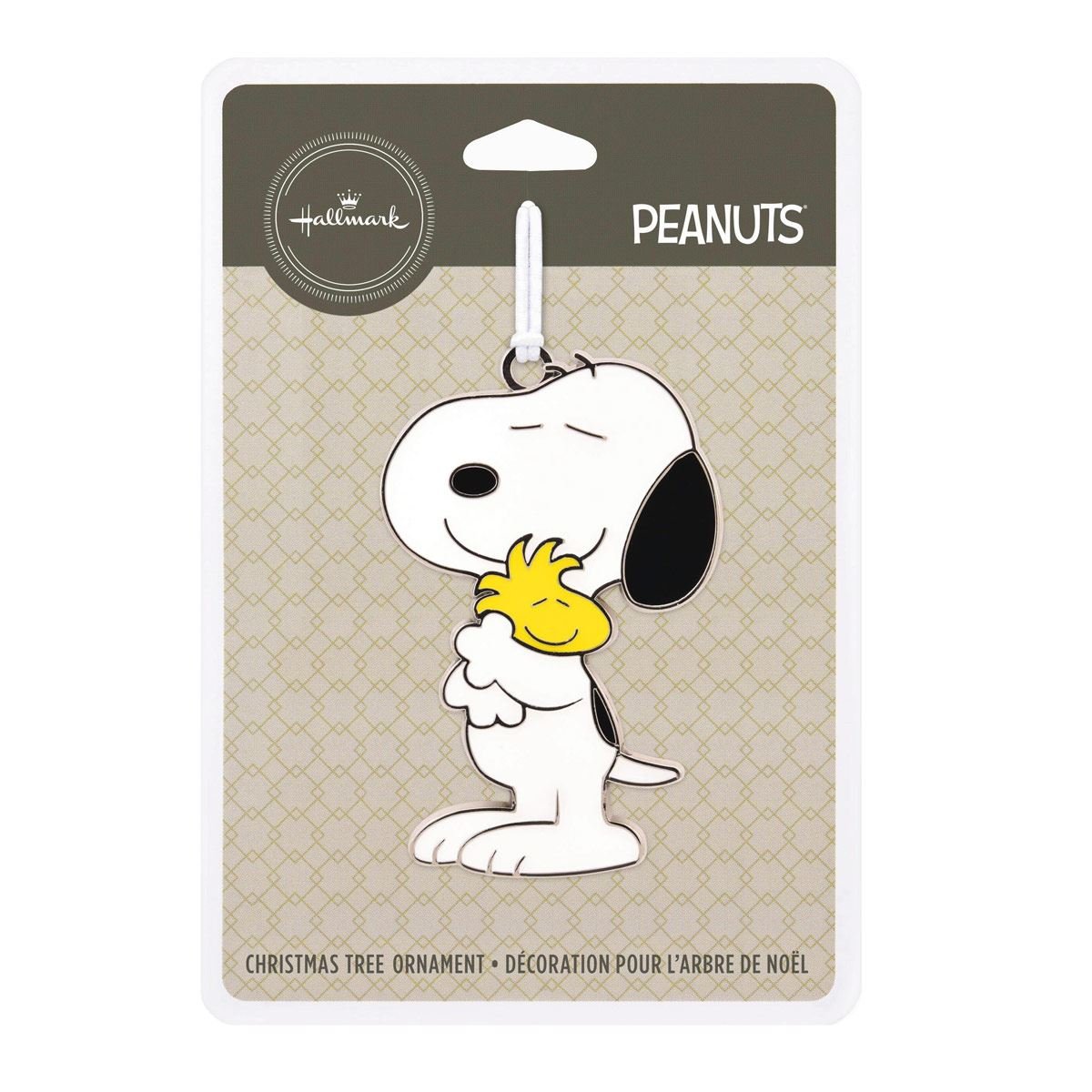 Peanuts Snoopy Hugging Woodstock Flat Metal Hallmark Ornament