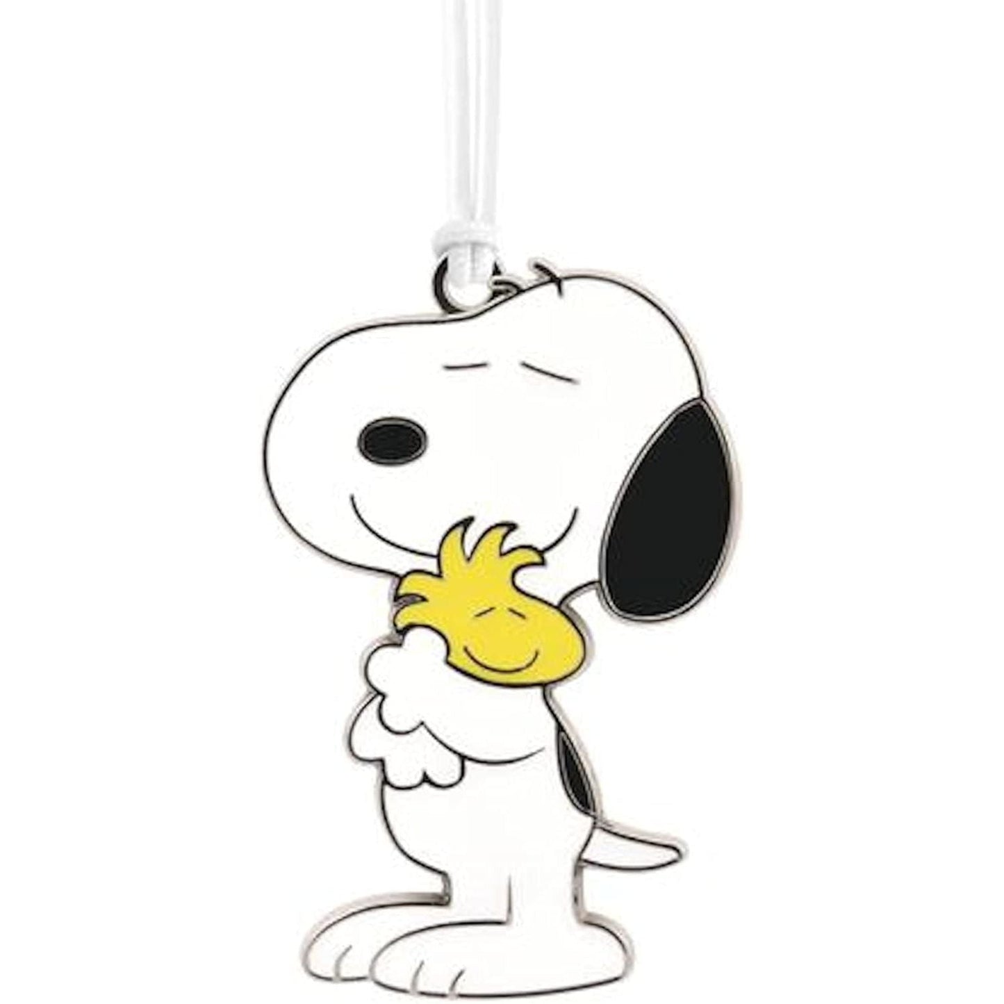 Peanuts Snoopy Hugging Woodstock Flat Metal Hallmark Ornament