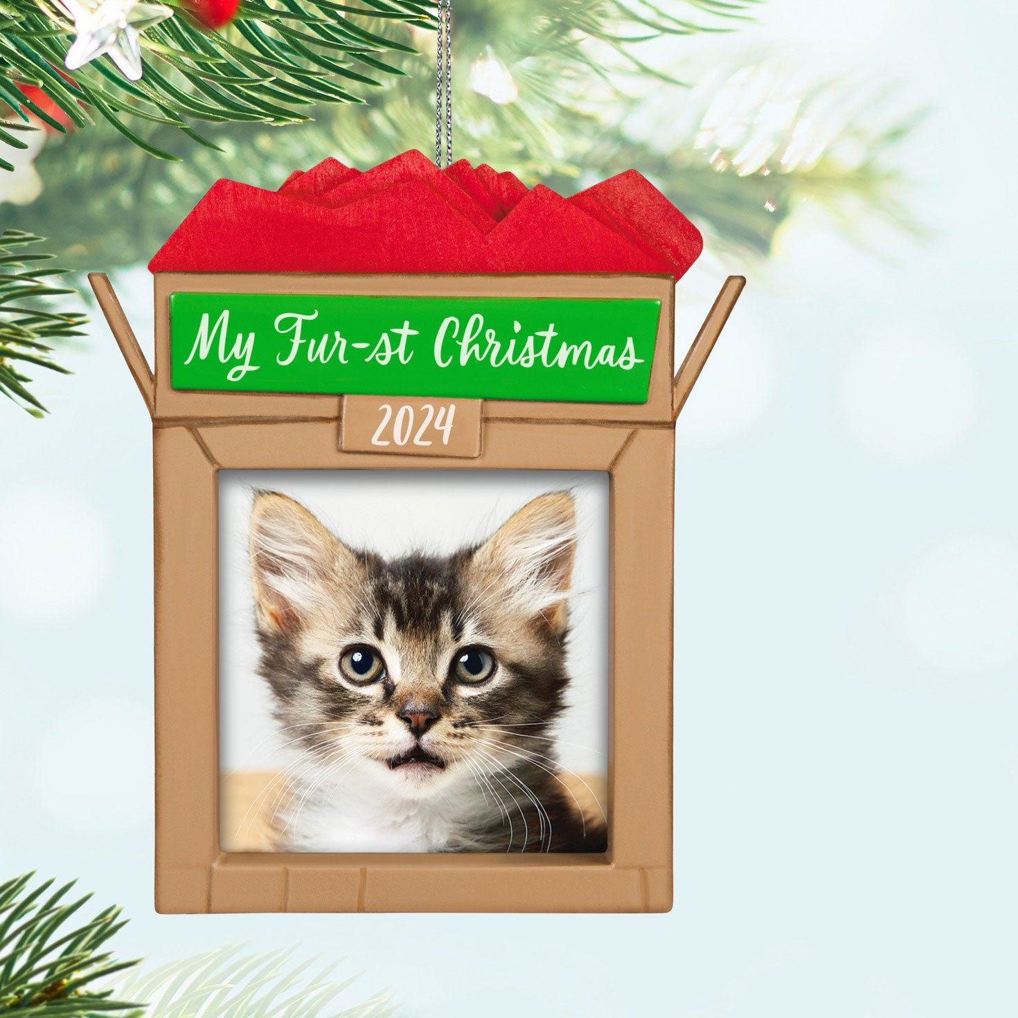 Pet's Fur - st Christmas 2024 Photo Frame Keepsake Ornament