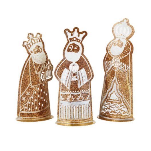 Pierced Metal Three Wise Men Set of 3