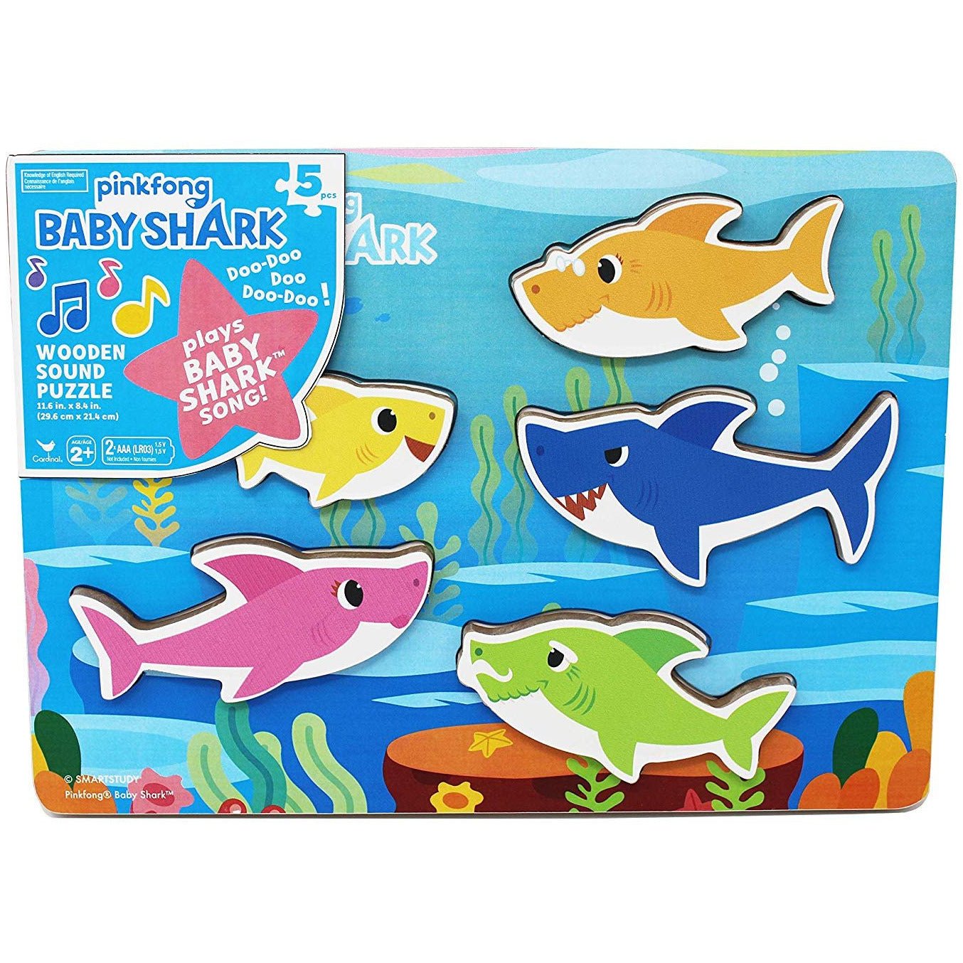 Pinkfong Baby Shark Chunky Wooden Sound Puzzle - Plays The Baby Shark Song