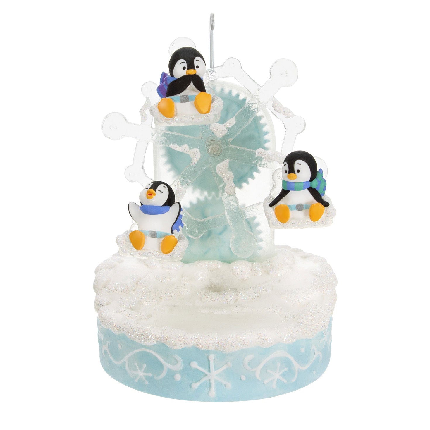 Playful Penguins on Ferris Wheel Musical, 2023 Keepsake Ornament With Light and Motion