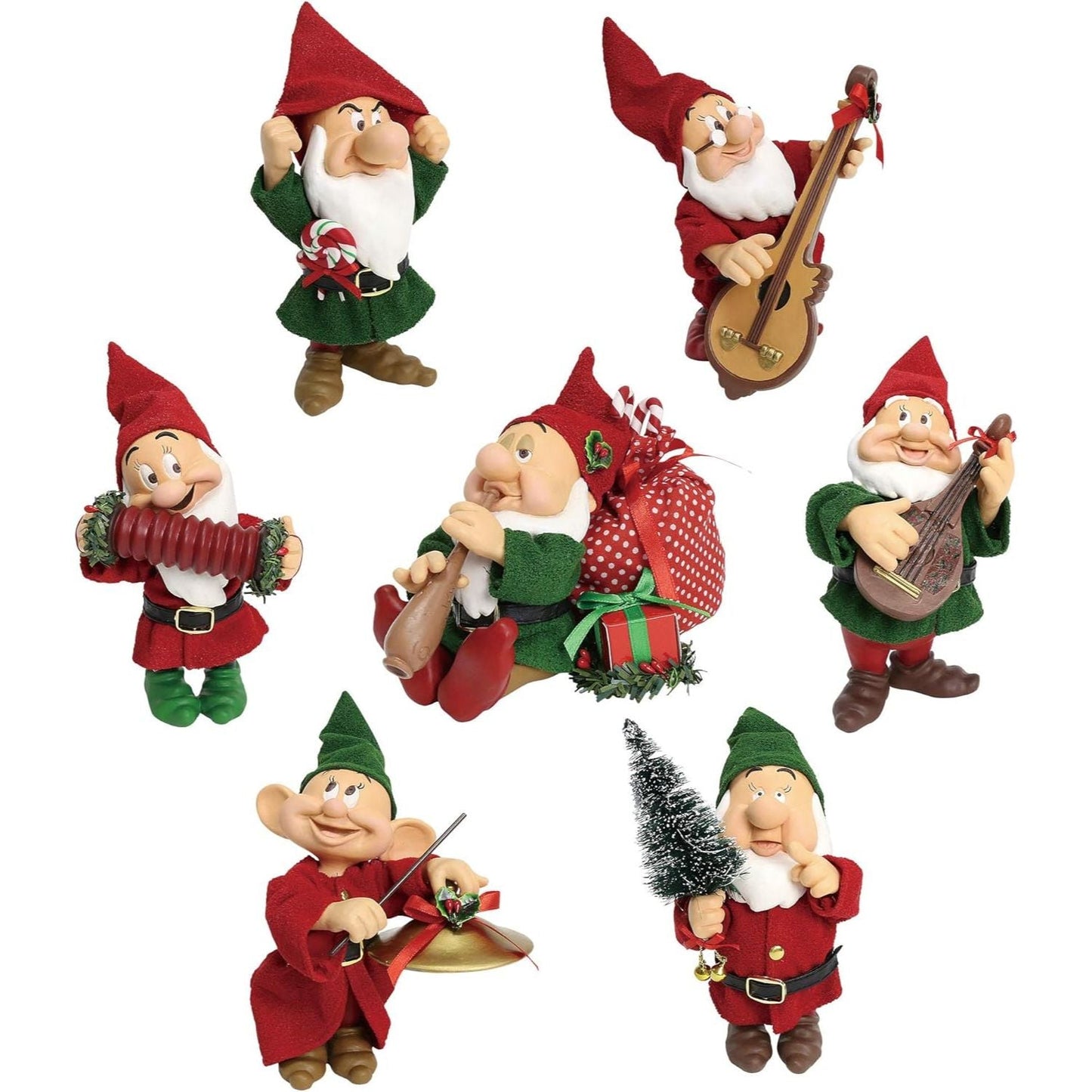 Possible Dreams Disney Seven Dwarfs Christmas Celebration Figurines