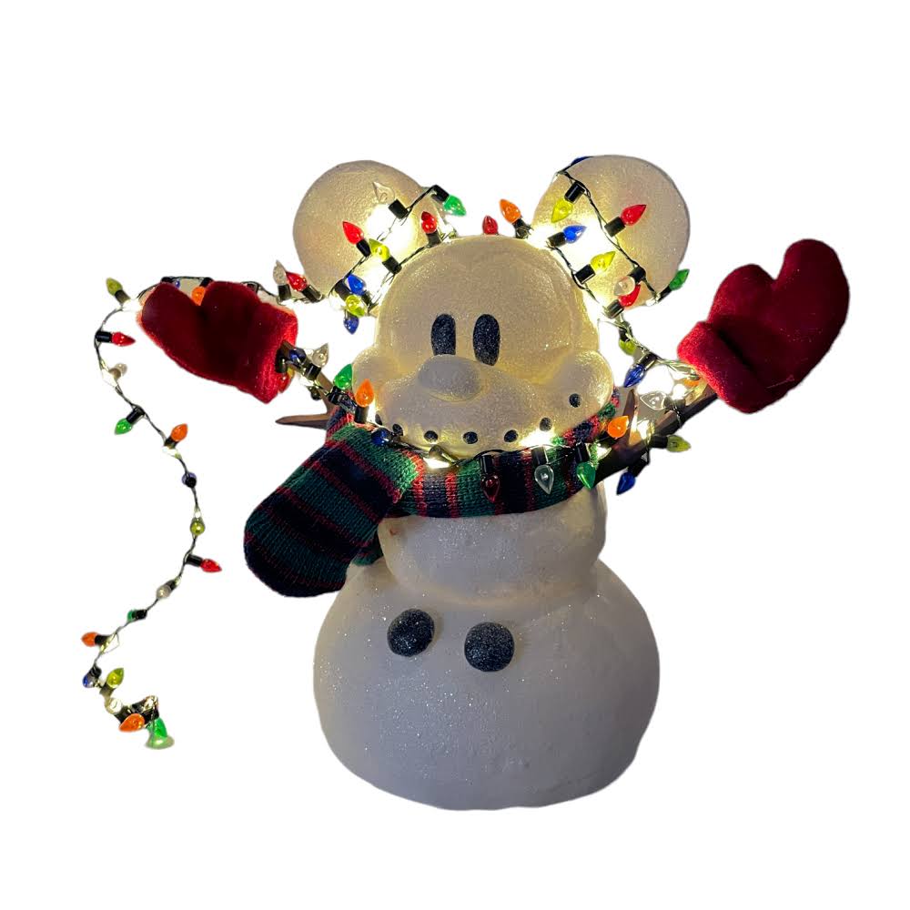 Possible Dreams Santa and Snowman Mickey Mouse Creating Magic Lit Figurine Set, 10 Inch