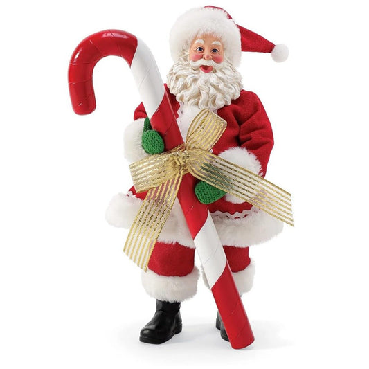 Possible Dreams Santa Christmas Traditions Candy Cane Figurine, 10.5"