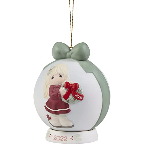 Precious Moments 221003 May Your Christmas Wishes Come True 2022 Dated Ball Bisque Porcelain Ornament