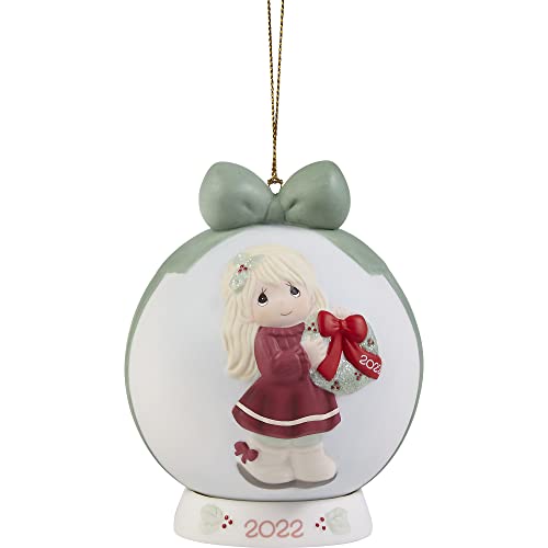 Precious Moments 221003 May Your Christmas Wishes Come True 2022 Dated Ball Bisque Porcelain Ornament