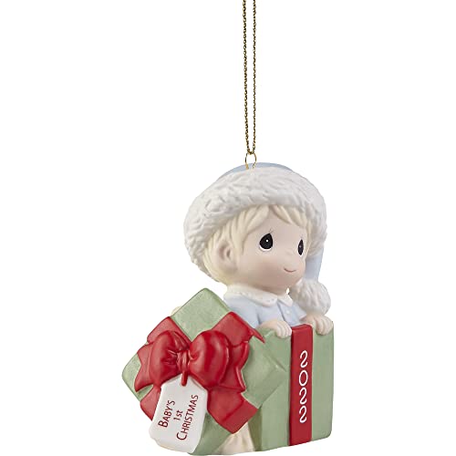 Precious Moments 221006 Baby?ÇÖs First Christmas 2022 Dated Boy Bisque Porcelain Ornament