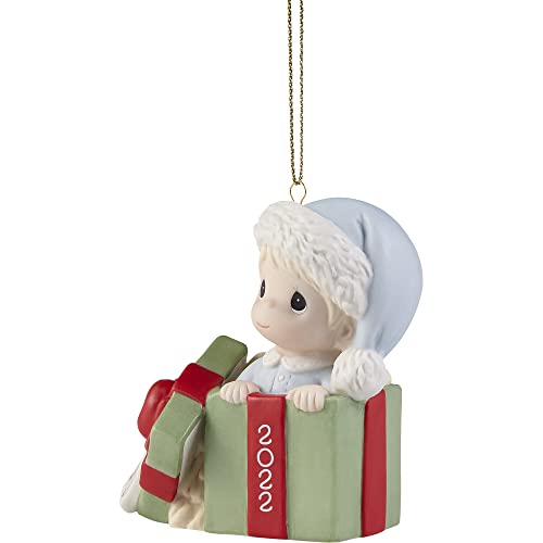 Precious Moments 221006 Baby?ÇÖs First Christmas 2022 Dated Boy Bisque Porcelain Ornament