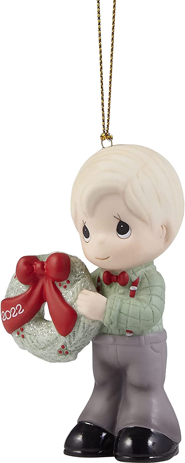 Precious Moments May Your Christmas Wishes Come True 2022 Dated Boy Ornament