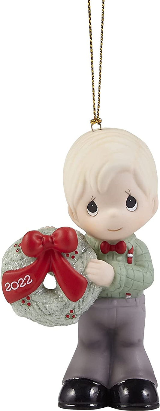 Precious Moments May Your Christmas Wishes Come True 2022 Dated Boy Ornament