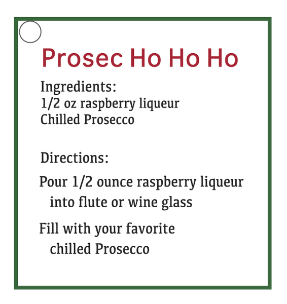 Prosec Ho Ho Ho Wine Glass Hanging Christmas Tree Ornament