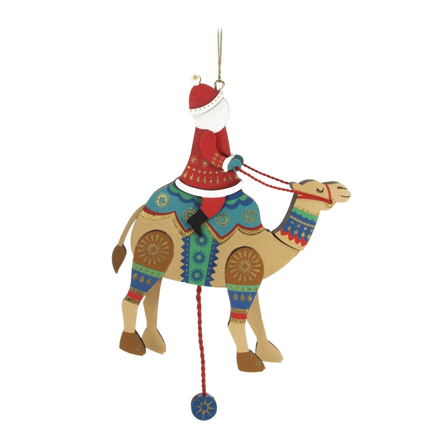 Pull String Camel With Santa Wood, 2023 Keepsake Ornament