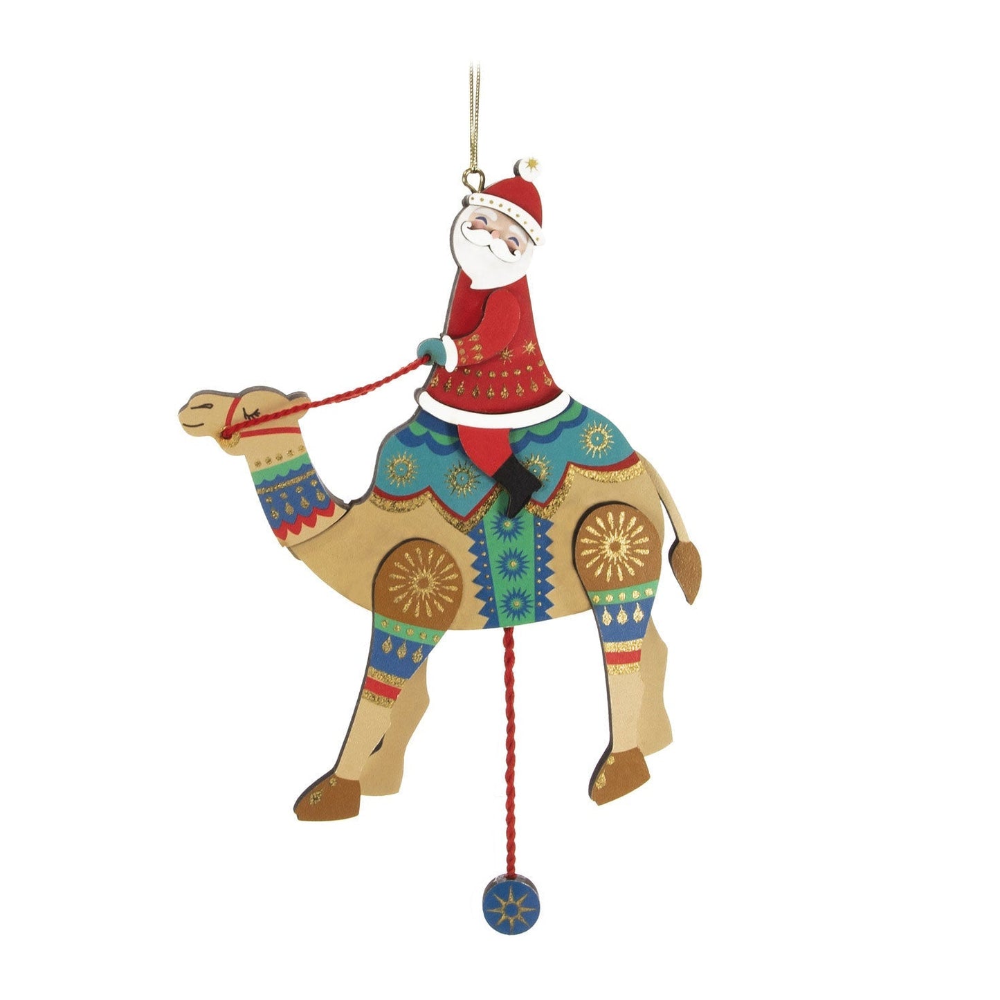 Pull String Camel With Santa Wood, 2023 Keepsake Ornament