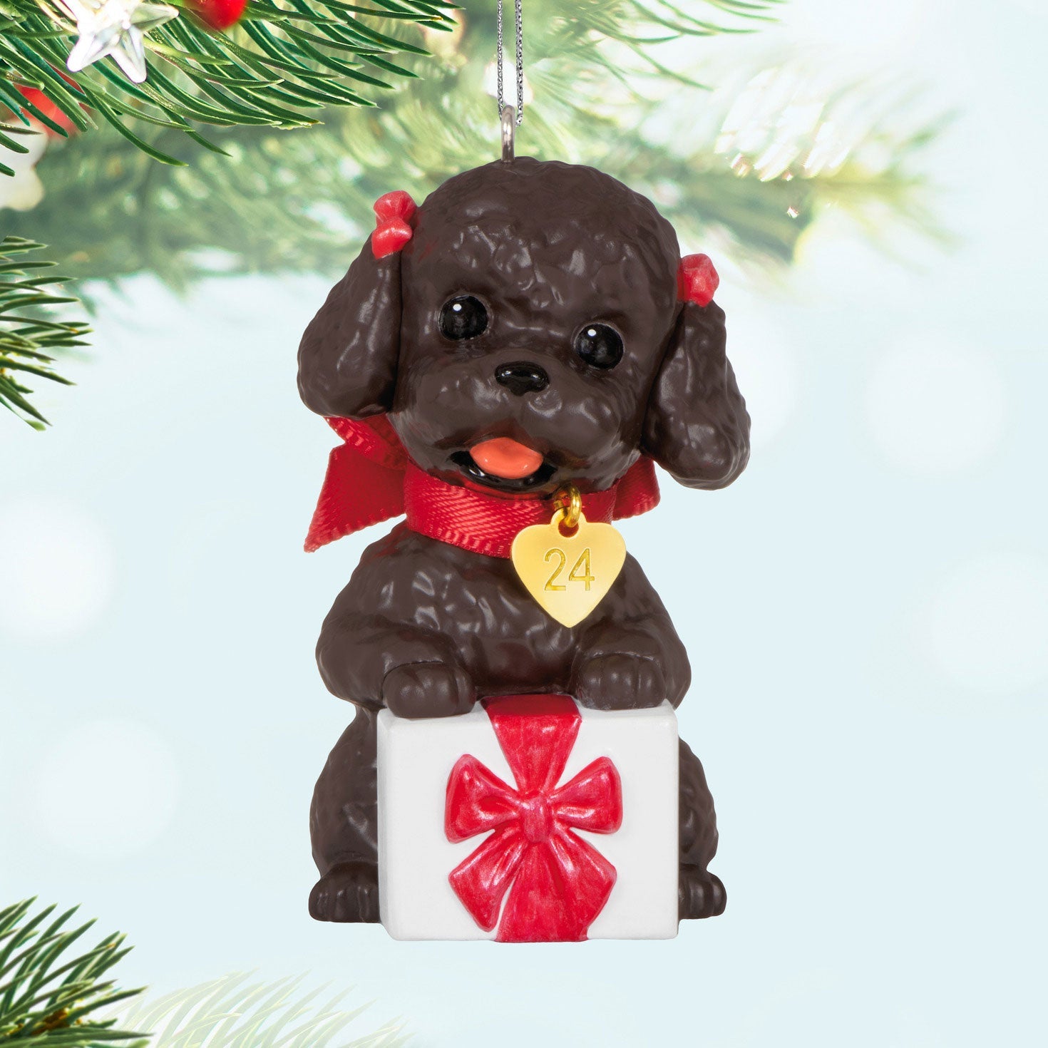 Puppy Love Poodle 2024 Keepsake Ornament