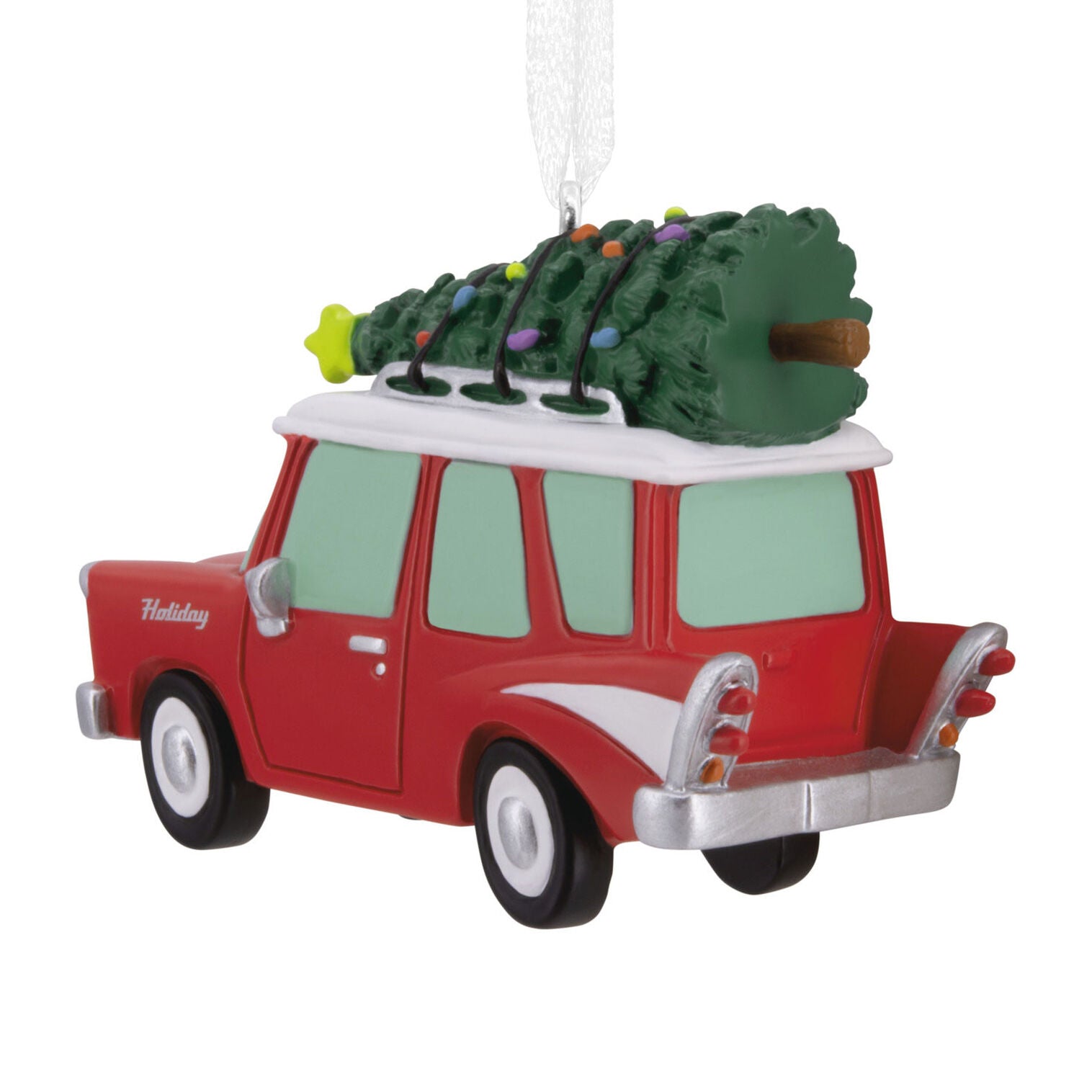 Red Car With Tree Hallmark Ornament