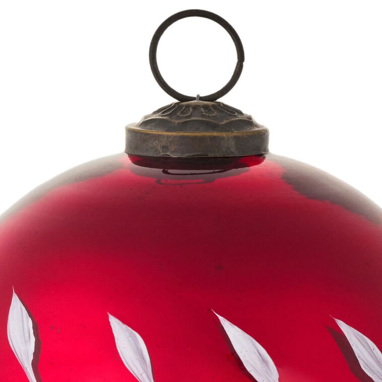 Red Glass Ball Ornament Pine - Scented Candle, 4"