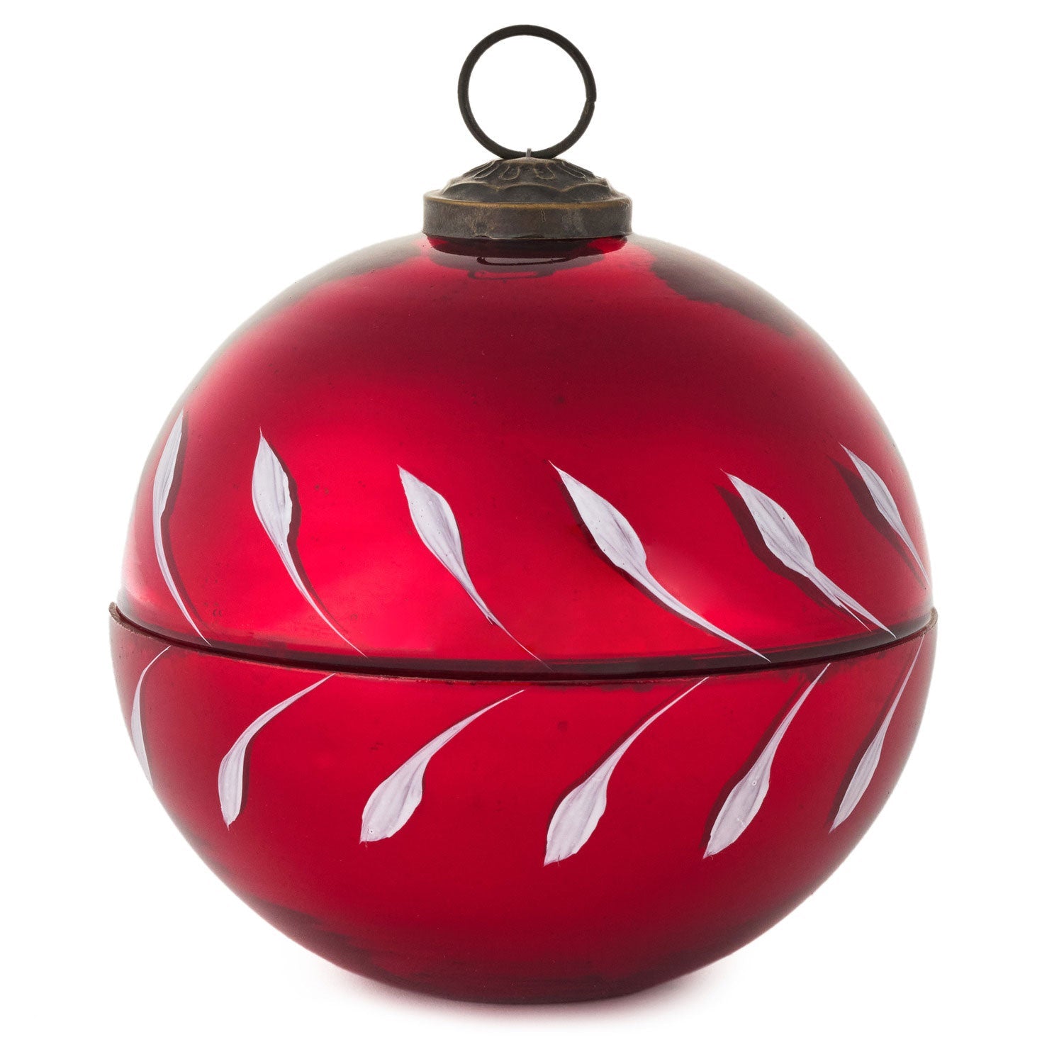 Red Glass Ball Ornament Pine - Scented Candle, 4"