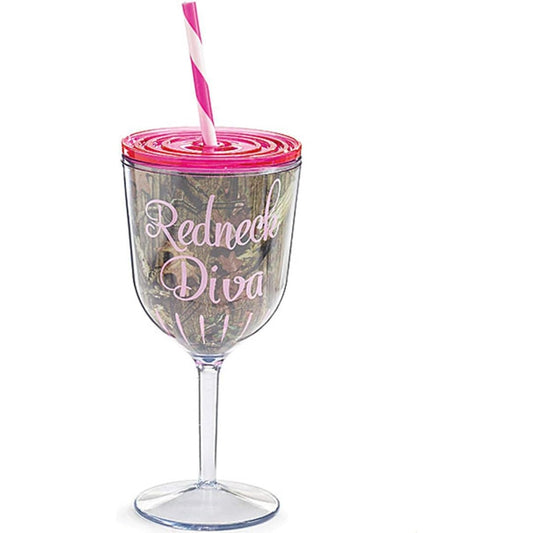 Redneck Diva Mossy Oak Camouflage Wine Tumbler, 12 oz