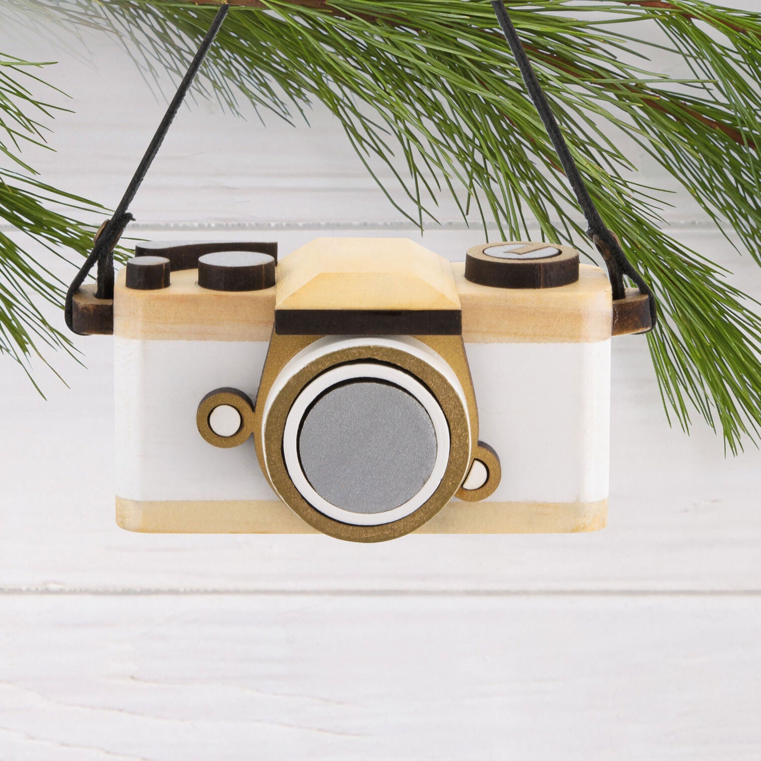 Retro Camera Wood Hallmark Ornament