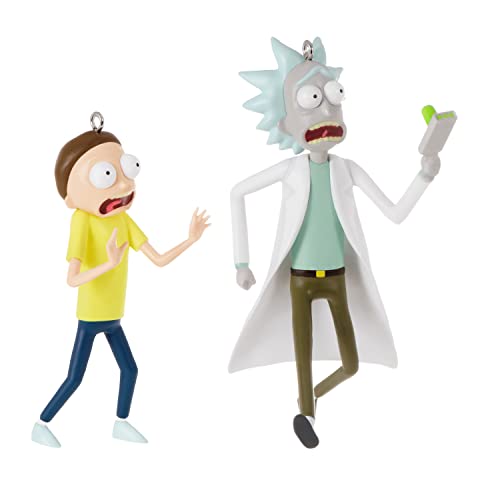 Rick and Morty Just Don't Think About It, Morty! Set of 2, 2022 Hallmark Keepsake Ornament