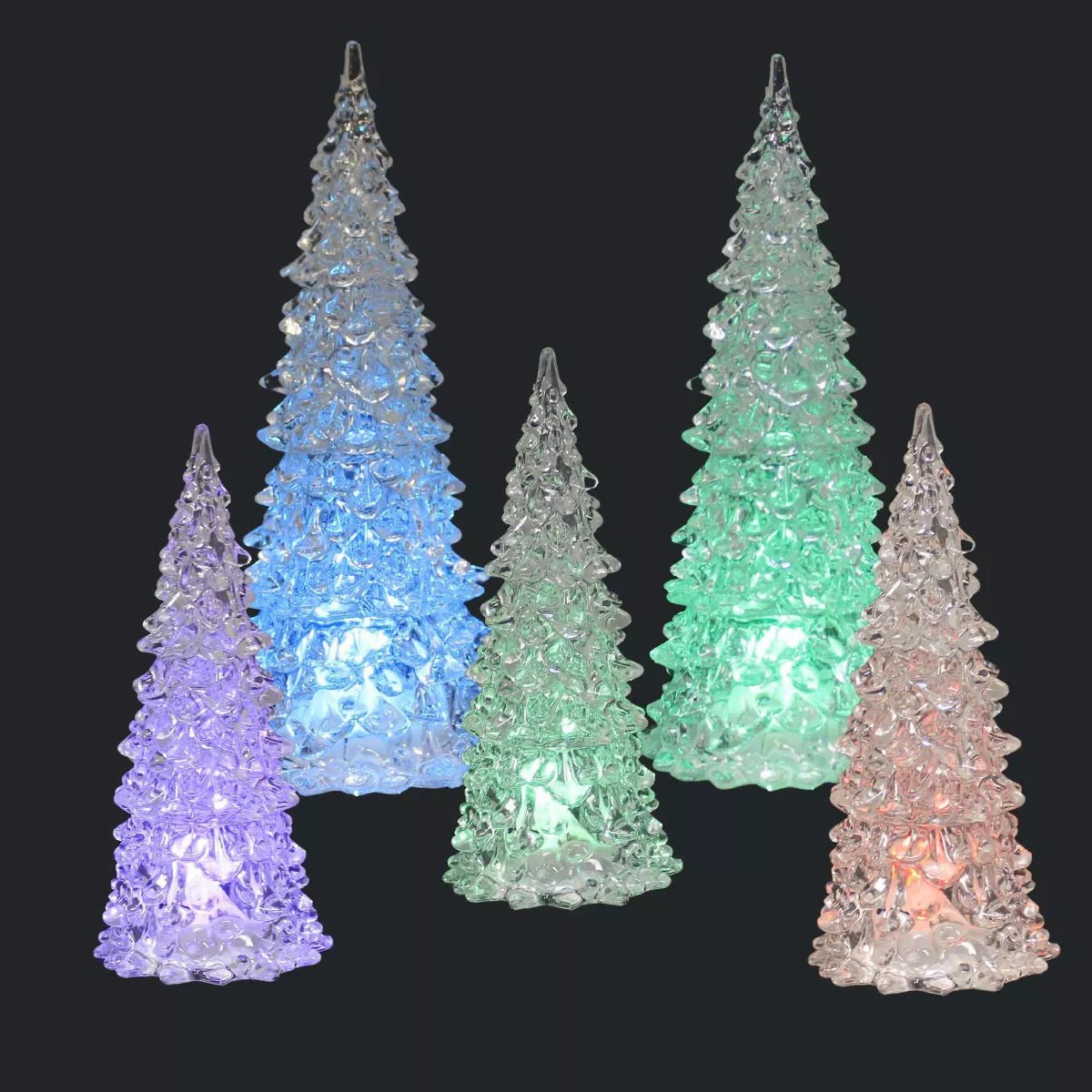 Roman 9.0 Inch LED Multicolored Acrylic Tree Set of 5