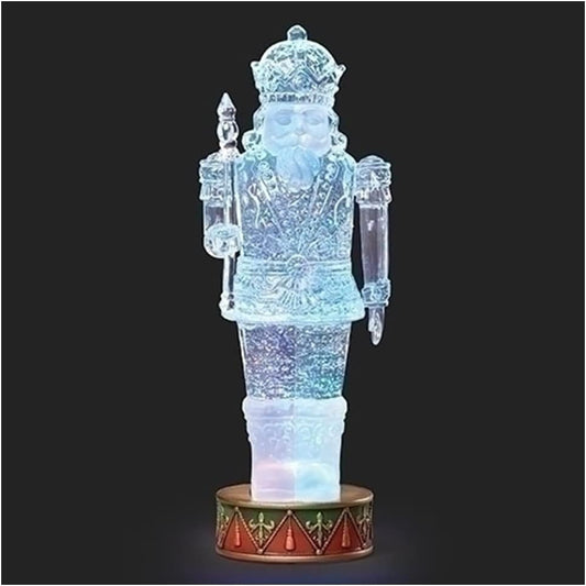 Roman Lighted Swirl Nutcracker with Drum Base Figurine, 12.5"