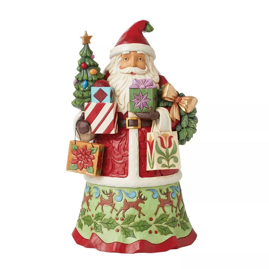 Jim Shore Heartwood Creek Figurine Santa Claus Holding Gift Bags, 10.4"