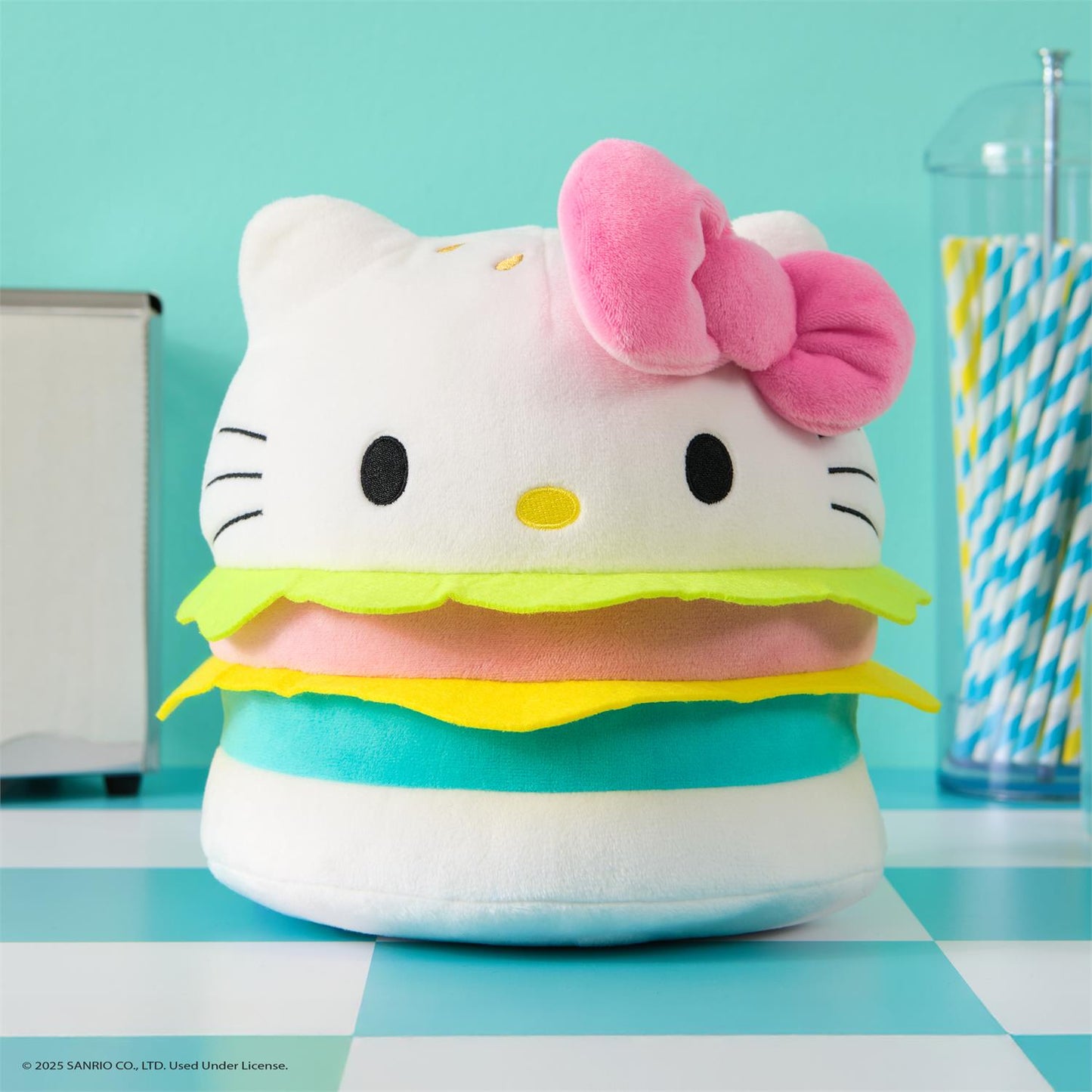 Sanrio Hello Kitty and Friends Hello Kitty Hamburger Plush, 8”