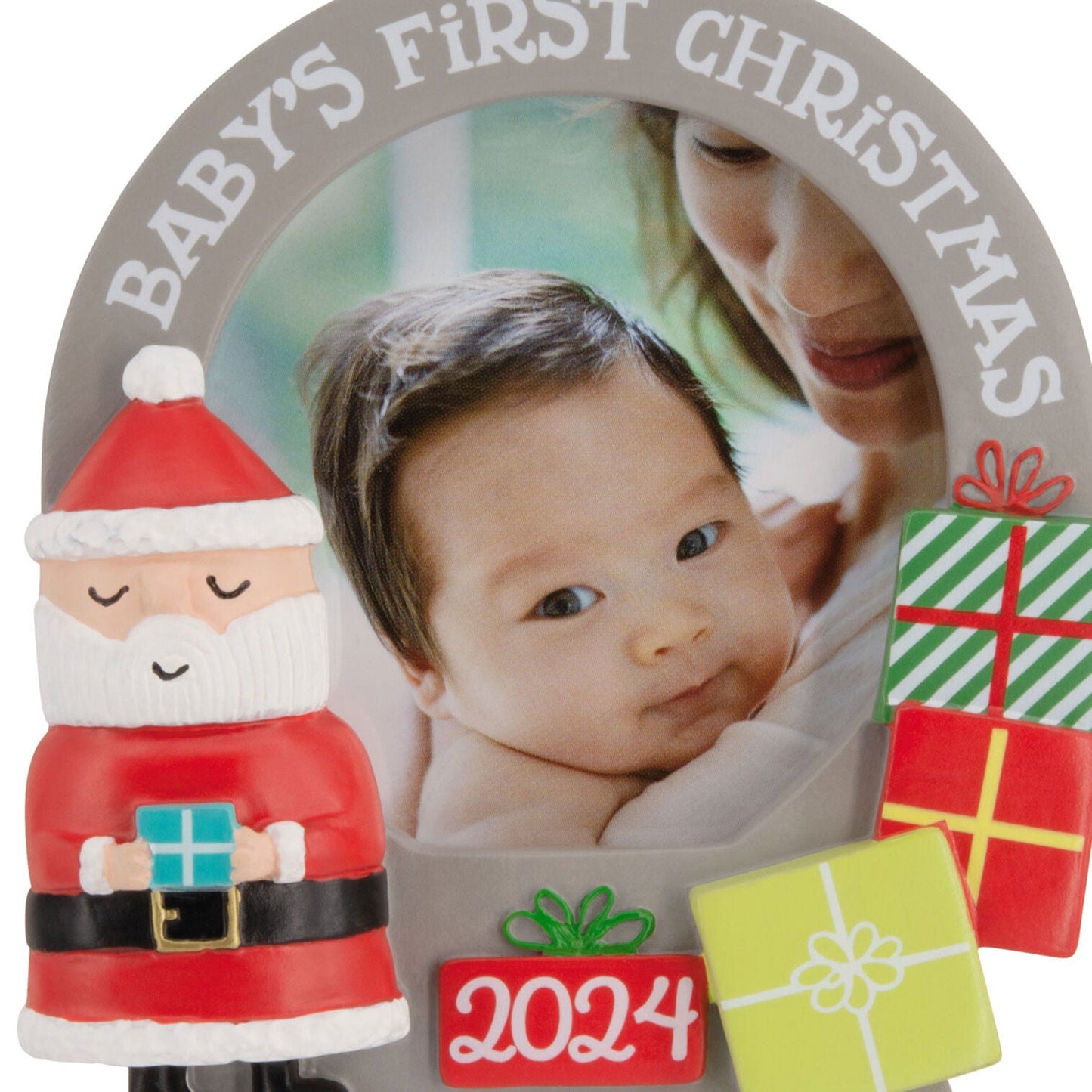 Santa and Presents Baby's First Christmas 2024 Photo Frame Hallmark Ornament