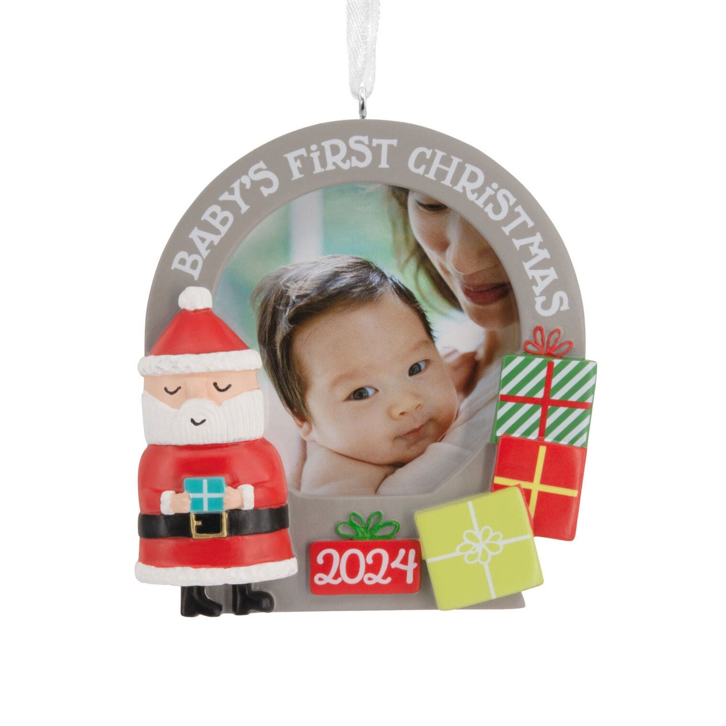 Santa and Presents Baby's First Christmas 2024 Photo Frame Hallmark Ornament