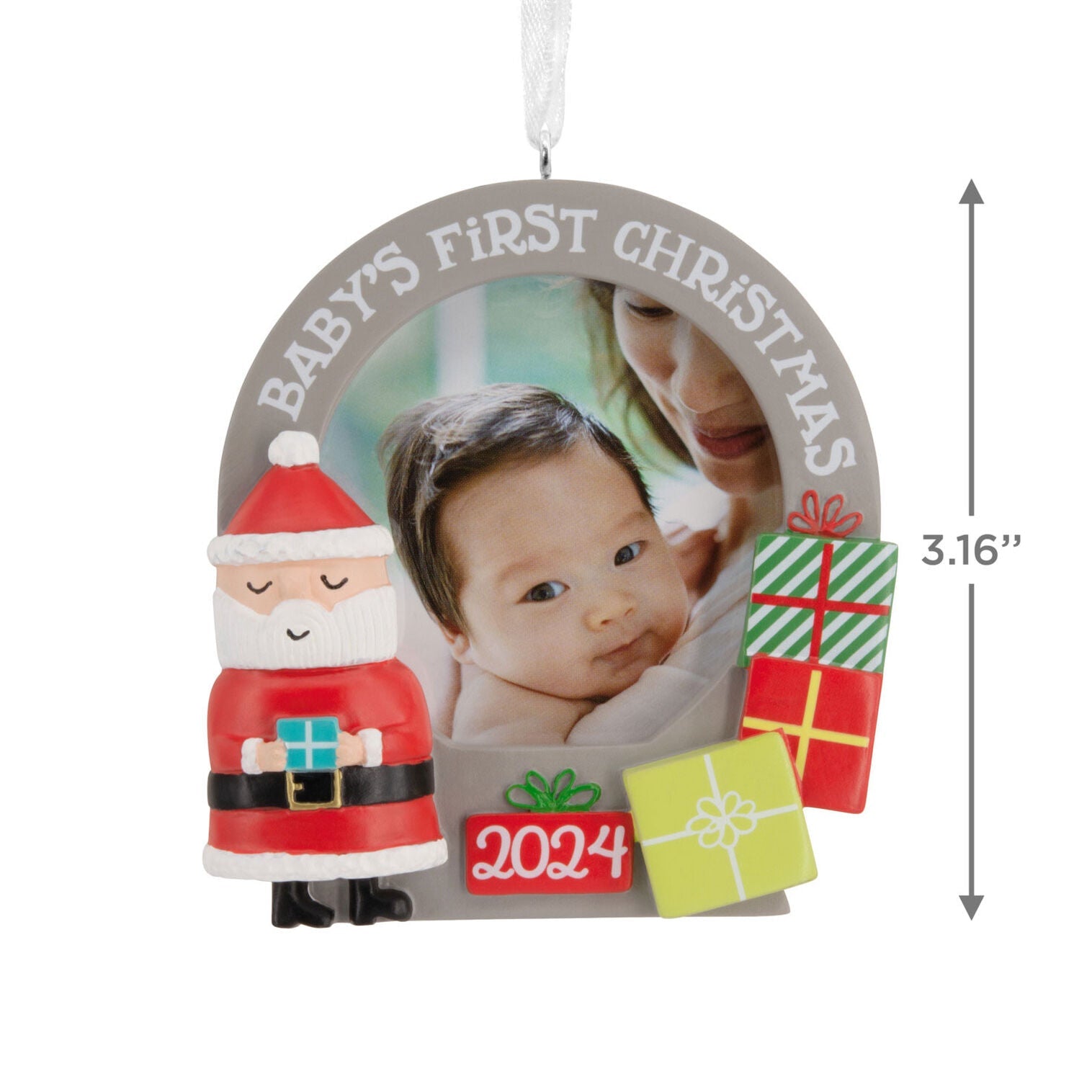 Santa and Presents Baby's First Christmas 2024 Photo Frame Hallmark Ornament