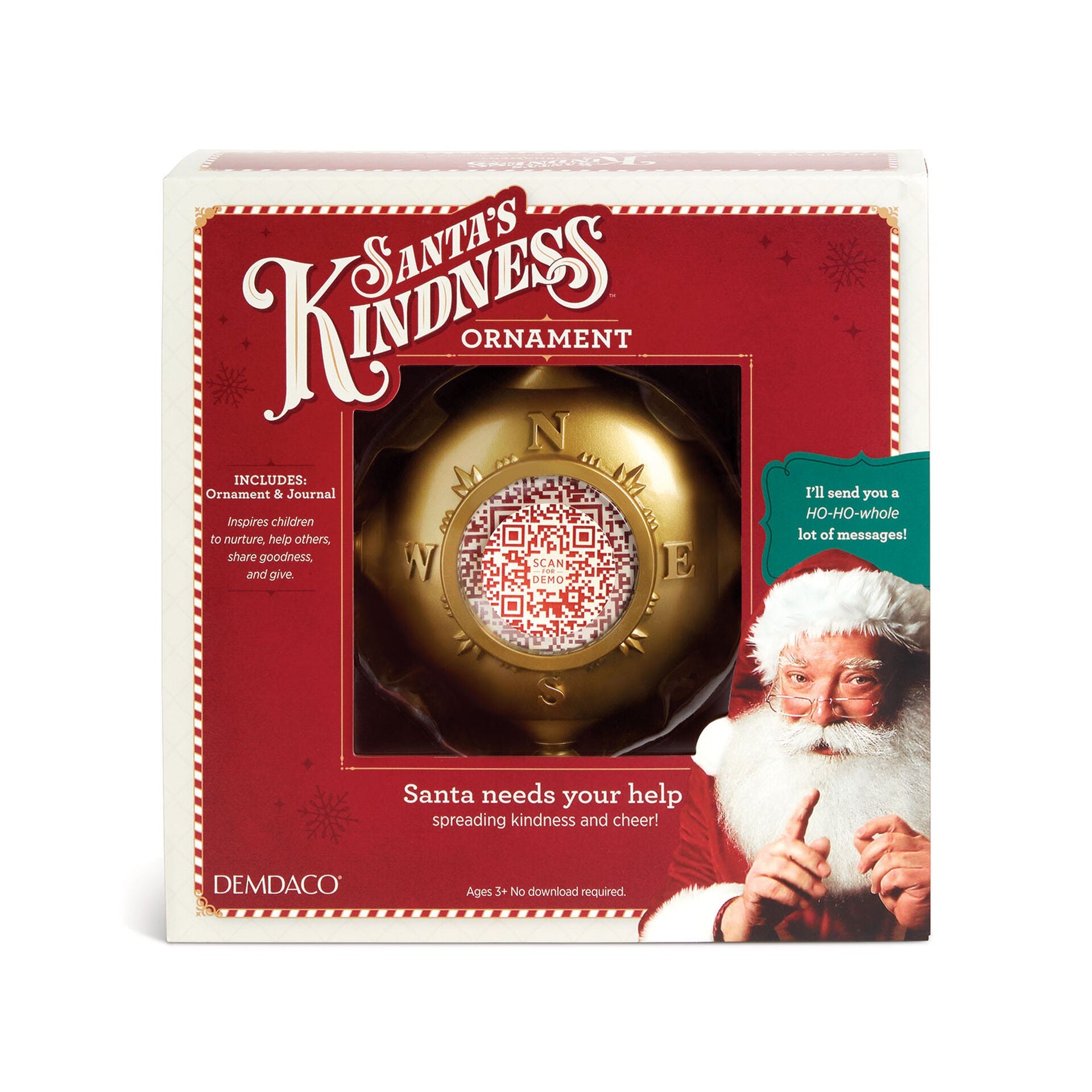 Santa's Kindness Ornament and Journal, Set of 2