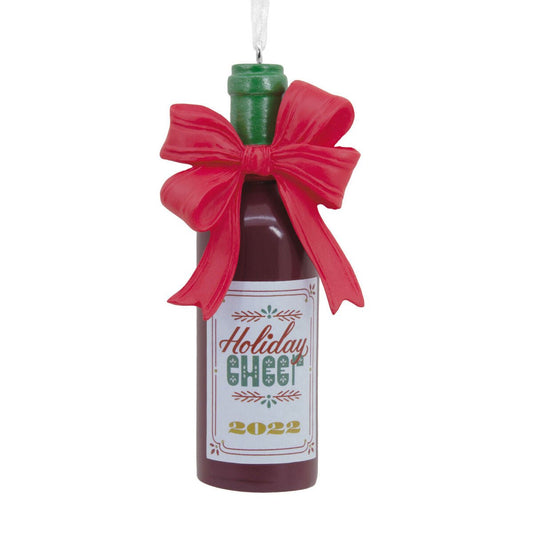 Santa's Wine "Holiday Cheer" Wine Bottle 2022 Tree Trimmer Ornament