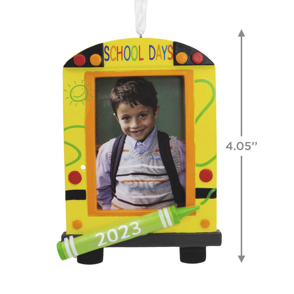 School Bus 2023 Photo Frame Christmas Ornament