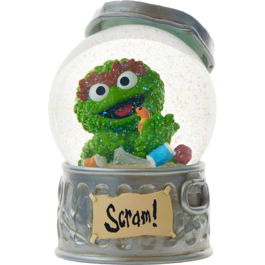 Sesame Street Oscar in Garbage Can Snow Globe