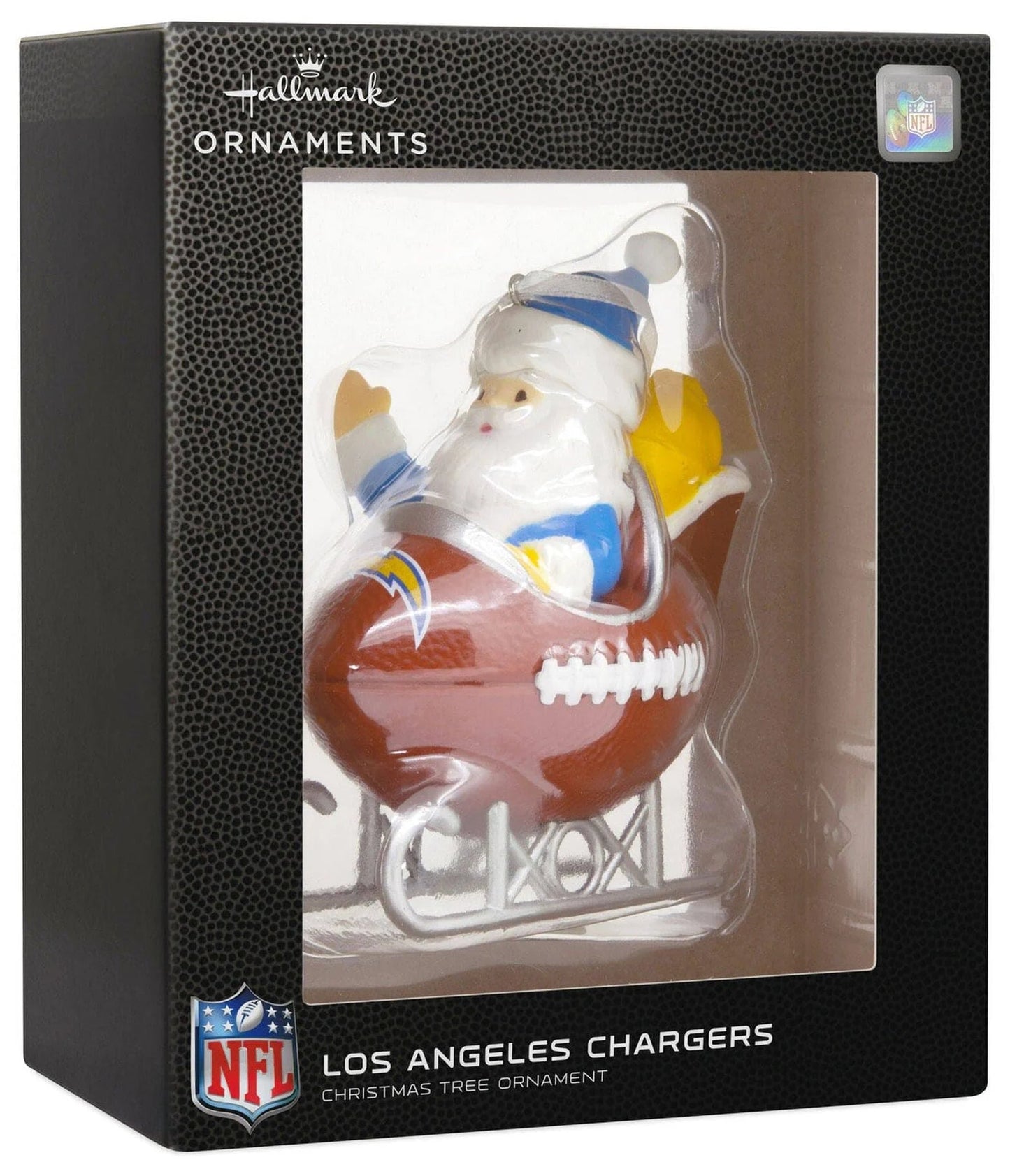 Hallmark NFL Los Angeles Chargers Santa Football Sled Christmas Ornament