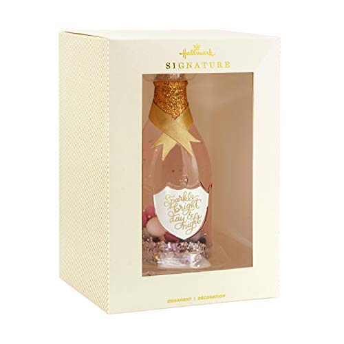 Signature Champagne Bottle Glass Hallmark Ornament