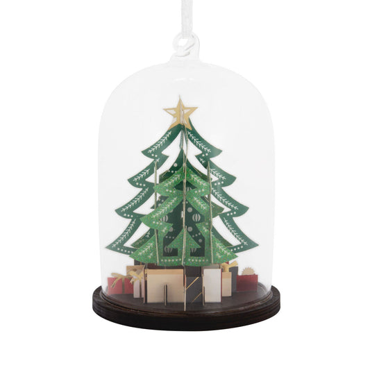 Signature Christmas Tree Cloche Glass and Paper Hallmark Ornament