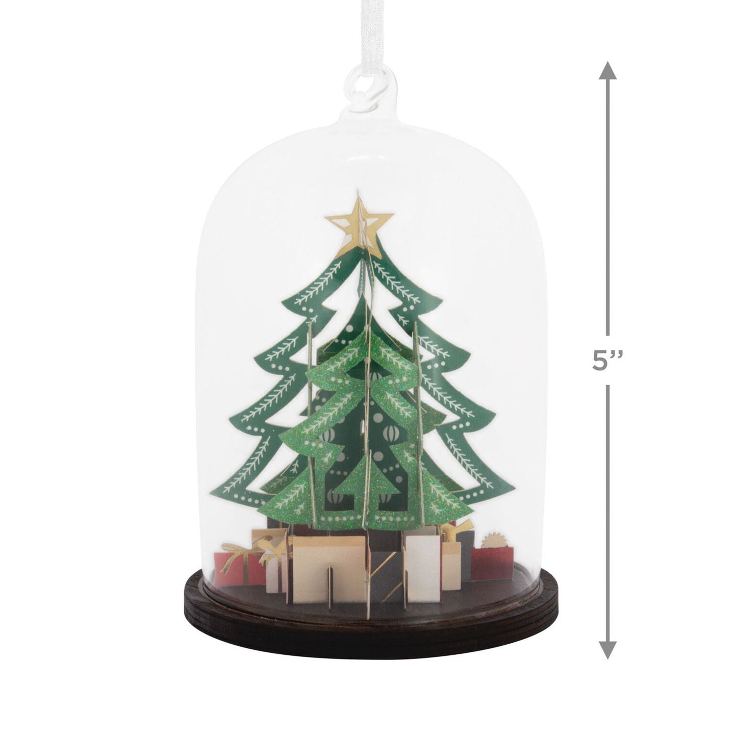 Signature Christmas Tree Cloche Glass and Paper Hallmark Ornament