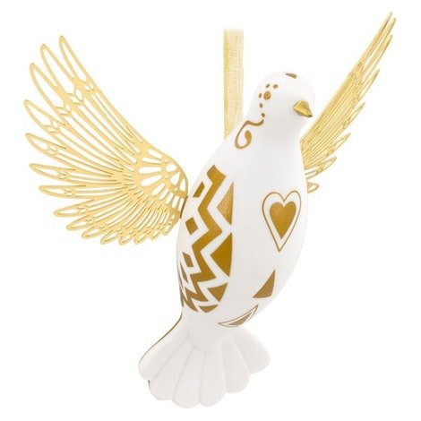 Signature Dove "Peace Be with You" Porcelain & Metal Hallmark Ornament