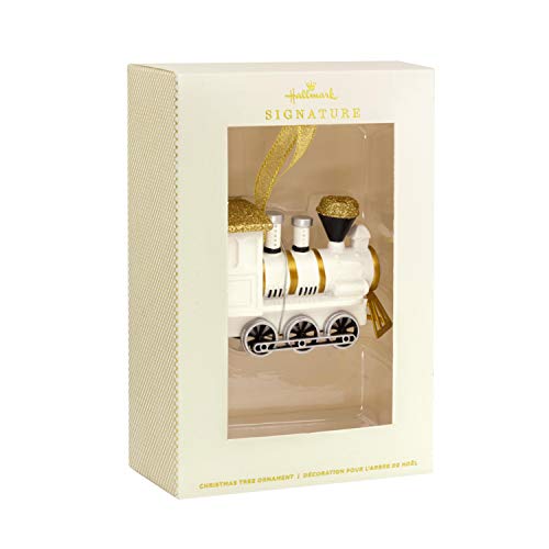 Signature Gold and White Train Hallmark Ornament