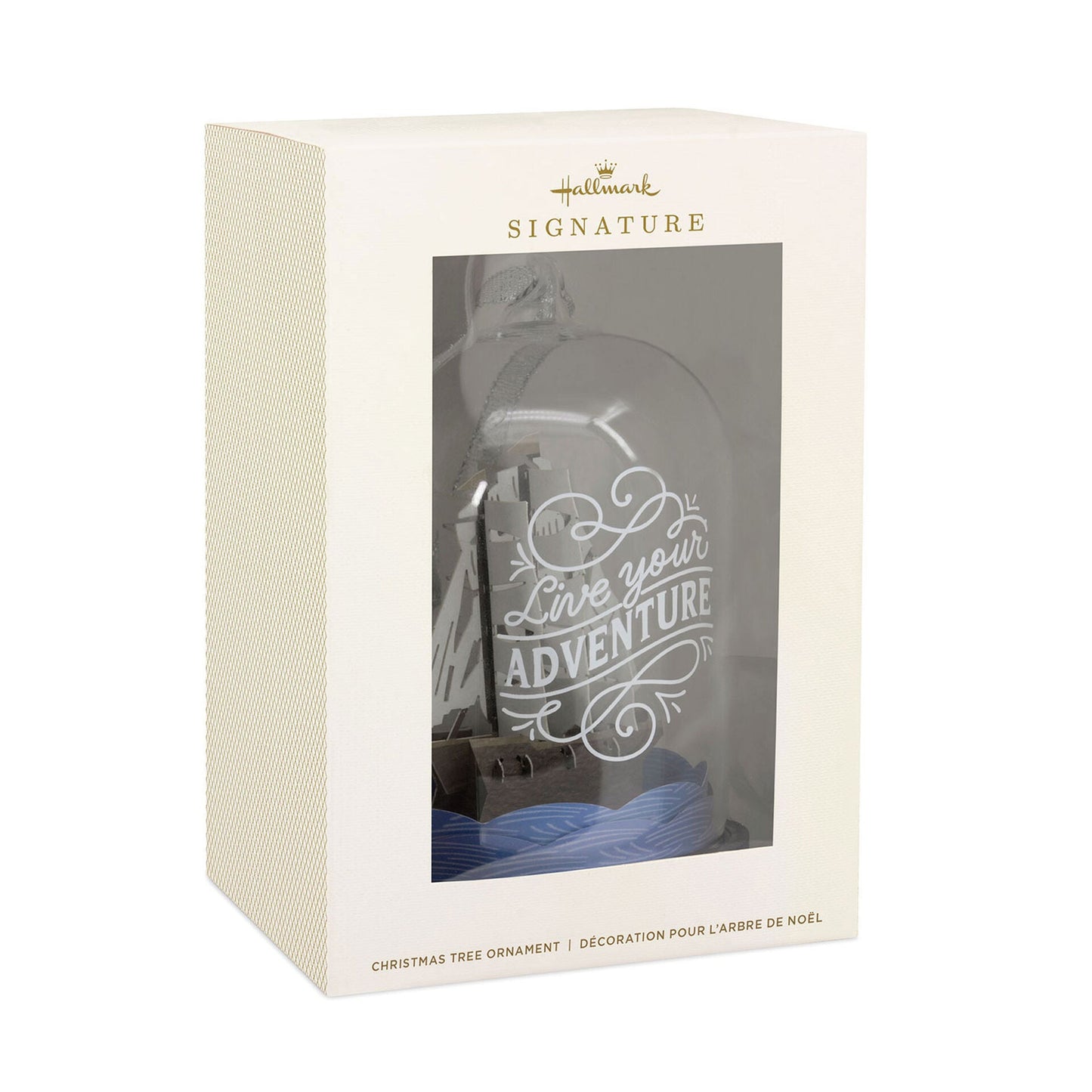 Signature "Live Your Adventure" Ship in a Bottle Hallmark Ornament