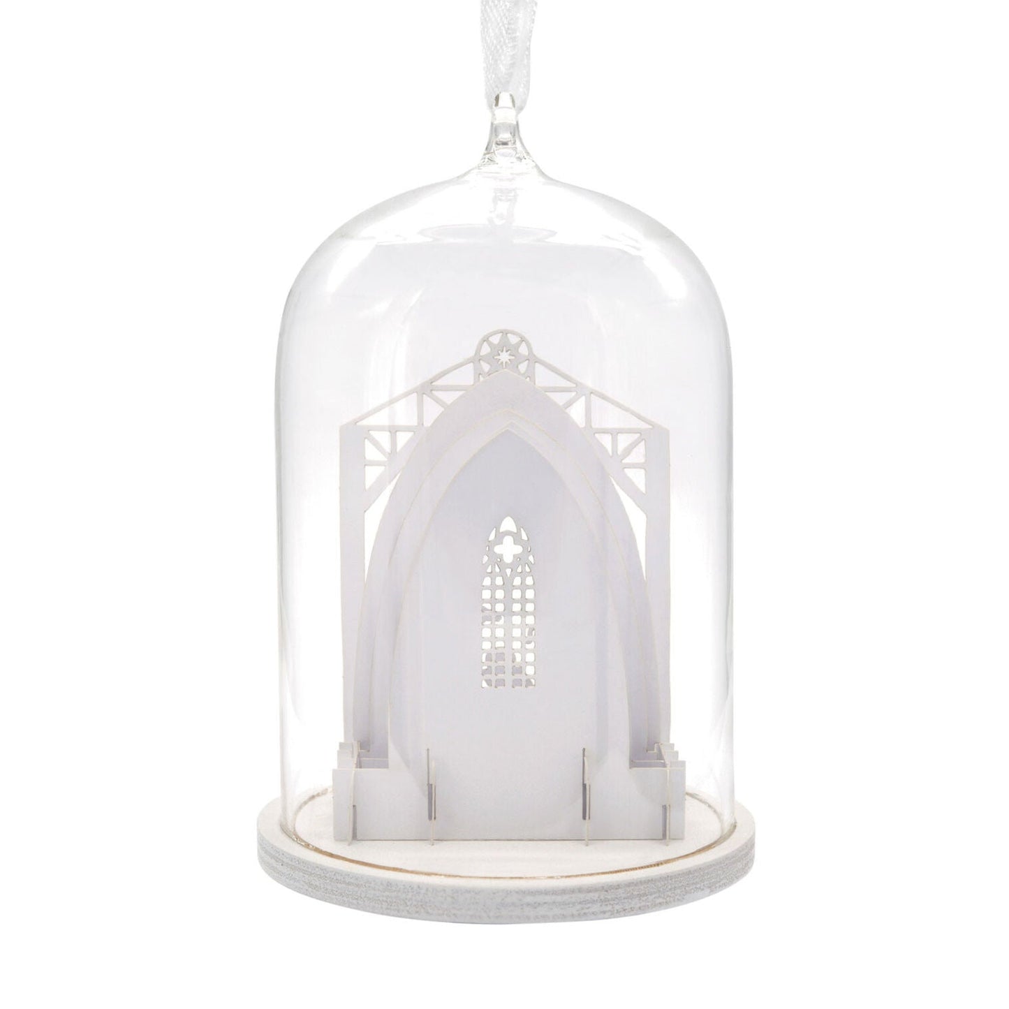 Signature Nativity Cloche Glass and Paper Hallmark Ornament